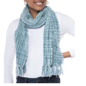 Charter Club Spacedye Chenille Wrap Scarf Came, women accessories blue green